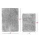 2PC Shaggy Area Rug Set with Non-Slip Backing Rubber Large & Small Cozy Bath Mat