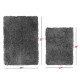 2PC Shaggy Area Rug Set with Non-Slip Backing Rubber Large & Small Cozy Bath Mat
