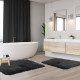 2PC Shaggy Area Rug Set with Non-Slip Backing Rubber Large & Small Cozy Bath Mat