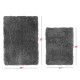2PC Shaggy Area Rug Set with Non-Slip Backing Rubber Large & Small Cozy Bath Mat