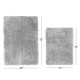 2PC Shaggy Area Rug Set with Non-Slip Backing Rubber Large & Small Cozy Bath Mat