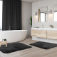 2PC Shaggy Area Rug Set with Non-Slip Backing Rubber Large & Small Cozy Bath Mat