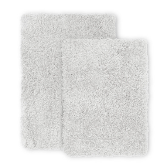 2PC Shaggy Area Rug Set with Non-Slip Backing Rubber Large & Small Cozy Bath Mat