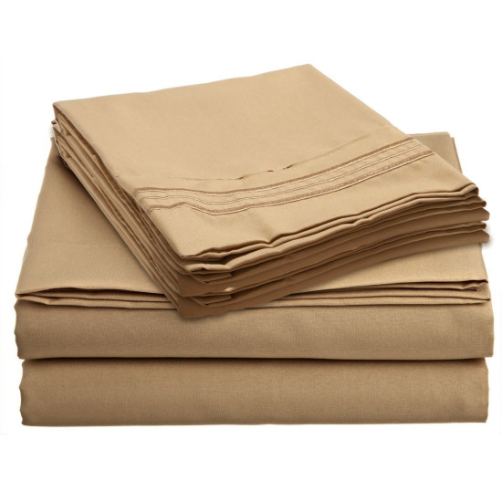 DEEP POCKET 1600 SERIES 4 PIECE BED SHEETS SUPER SOFT SHEET SET ALL SIZES