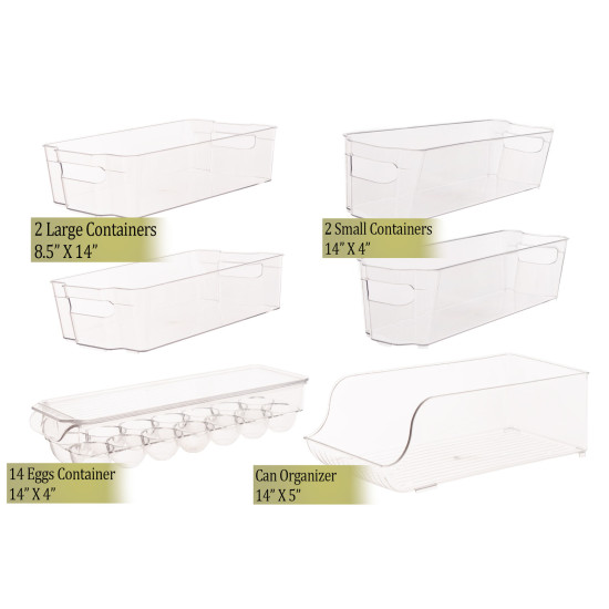 Refrigerator Organizer Bins Stackable Fridge Storage Containers + 8x12 Magnetic
