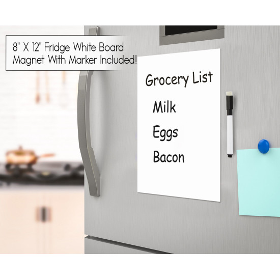Refrigerator Organizer Bins Stackable Fridge Storage Containers + 8x12 Magnetic