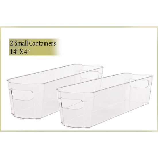 Refrigerator Organizer Bins Stackable Fridge Storage Containers + 8x12 Magnetic