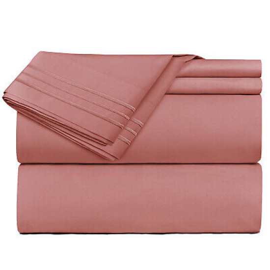 1800 Queen Or King Bed Sheets Ultra Soft Microfiber Deep Pocket 4 Pc Sheet Set