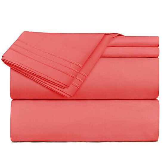 1800 Queen Or King Bed Sheets Ultra Soft Microfiber Deep Pocket 4 Pc Sheet Set
