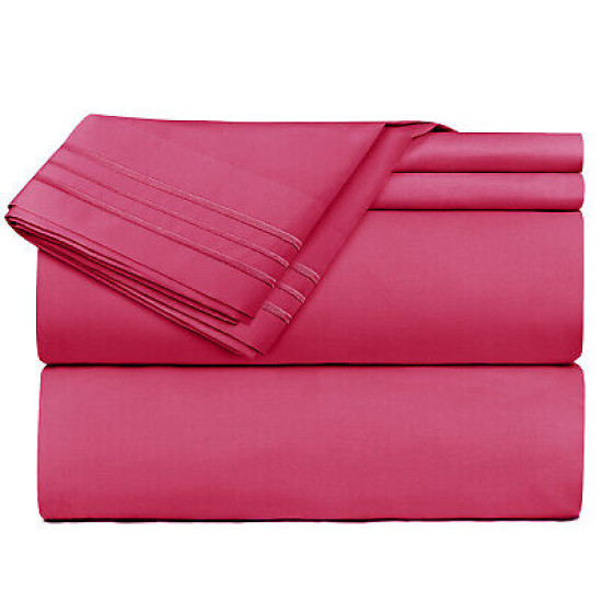1800 Queen Or King Bed Sheets Ultra Soft Microfiber Deep Pocket 4 Pc Sheet Set