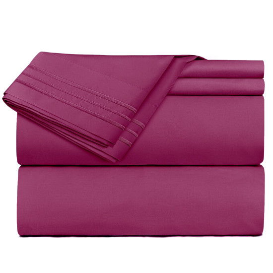 1800 Queen Or King Bed Sheets Ultra Soft Microfiber Deep Pocket 4 Pc Sheet Set