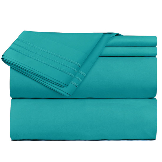 1800 Queen Or King Bed Sheets Ultra Soft Microfiber Deep Pocket 4 Pc Sheet Set
