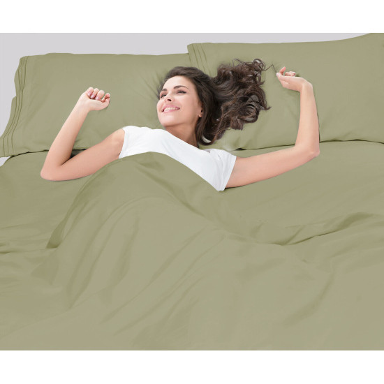 1800 Queen Or King Bed Sheets Ultra Soft Microfiber Deep Pocket 4 Pc Sheet Set