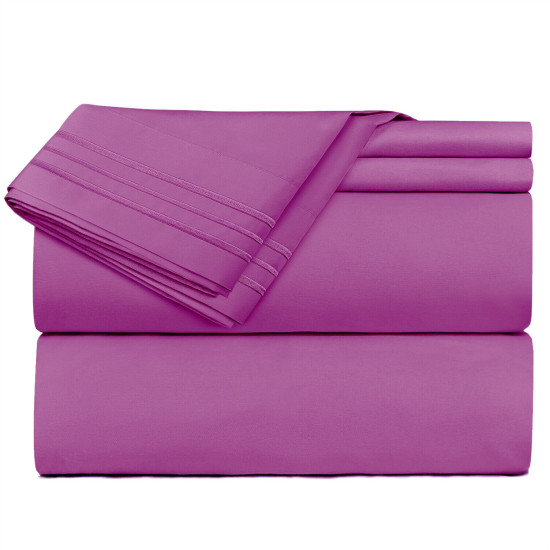 1800 Queen Or King Bed Sheets Ultra Soft Microfiber Deep Pocket 4 Pc Sheet Set