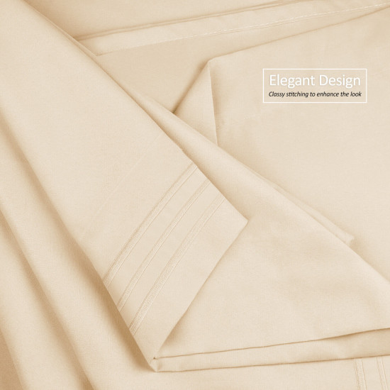1800 Queen Or King Bed Sheets Ultra Soft Microfiber Deep Pocket 4 Pc Sheet Set