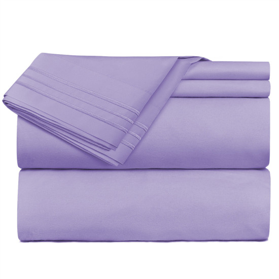 1800 Queen Or King Bed Sheets Ultra Soft Microfiber Deep Pocket 4 Pc Sheet Set