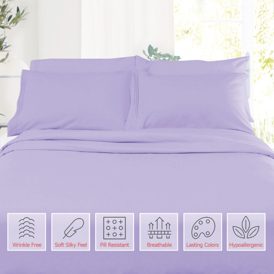 1800 Queen Or King Bed Sheets Ultra Soft Microfiber Deep Pocket 4 Pc Sheet Set