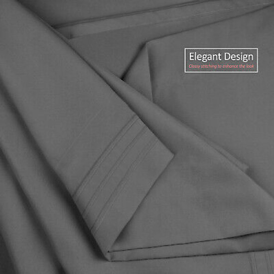 Double Brushed Soft Microfiber Hotel Style Bed Sheets, Deep Pocket Sheet Set