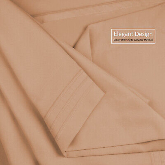 Double Brushed Soft Microfiber Hotel Style Bed Sheets, Deep Pocket Sheet Set