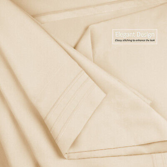 Double Brushed Soft Microfiber Hotel Style Bed Sheets, Deep Pocket Sheet Set