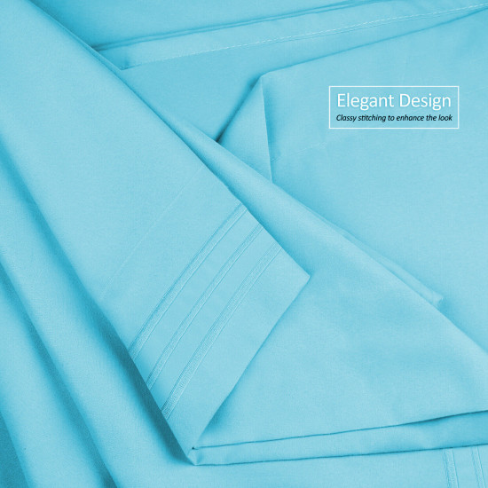 Double Brushed Soft Microfiber Hotel Style Bed Sheets, Deep Pocket Sheet Set