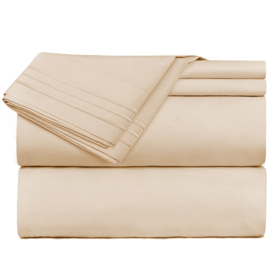 Double Brushed Soft Microfiber Hotel Style Bed Sheets, Deep Pocket Sheet Set