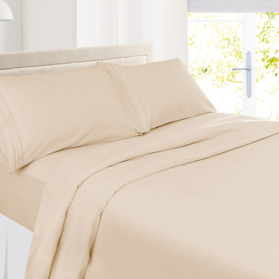 Double Brushed Soft Microfiber Hotel Style Bed Sheets, Deep Pocket Sheet Set