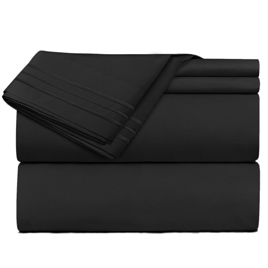 Double Brushed Soft Microfiber Hotel Style Bed Sheets, Deep Pocket Sheet Set