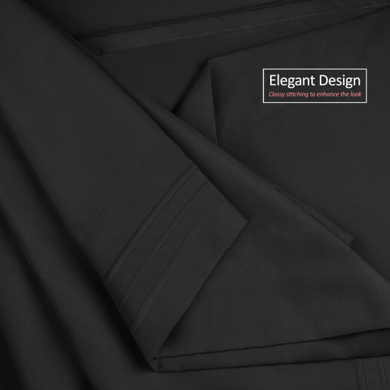 Double Brushed Soft Microfiber Hotel Style Bed Sheets, Deep Pocket Sheet Set