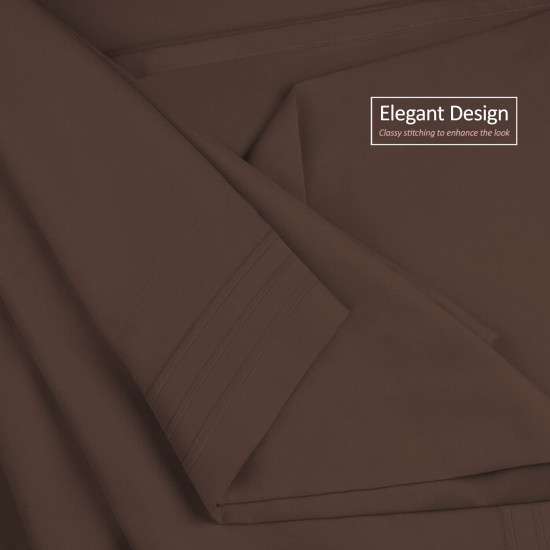 Double Brushed Soft Microfiber Hotel Style Bed Sheets, Deep Pocket Sheet Set