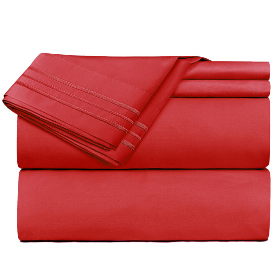 Double Brushed Soft Microfiber Hotel Style Bed Sheets, Deep Pocket Sheet Set