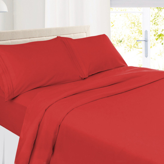 Double Brushed Soft Microfiber Hotel Style Bed Sheets, Deep Pocket Sheet Set