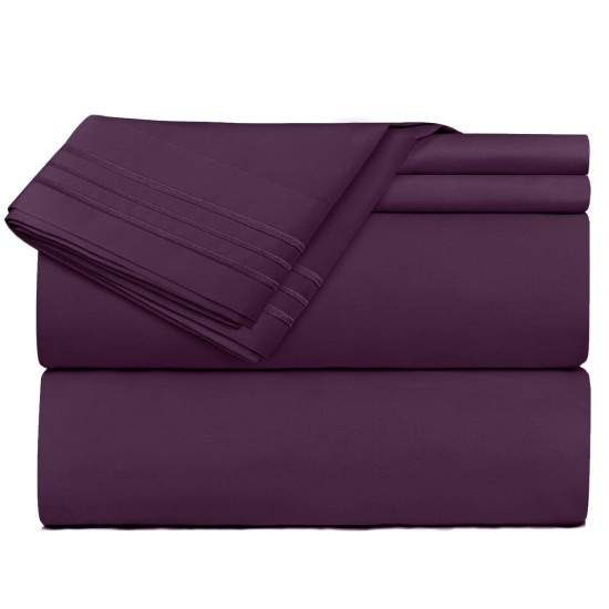 Double Brushed Soft Microfiber Hotel Style Bed Sheets, Deep Pocket Sheet Set