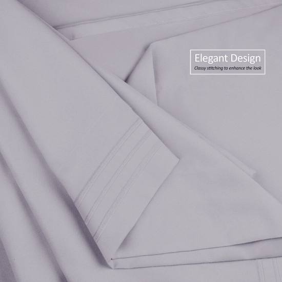 Double Brushed Soft Microfiber Hotel Style Bed Sheets, Deep Pocket Sheet Set