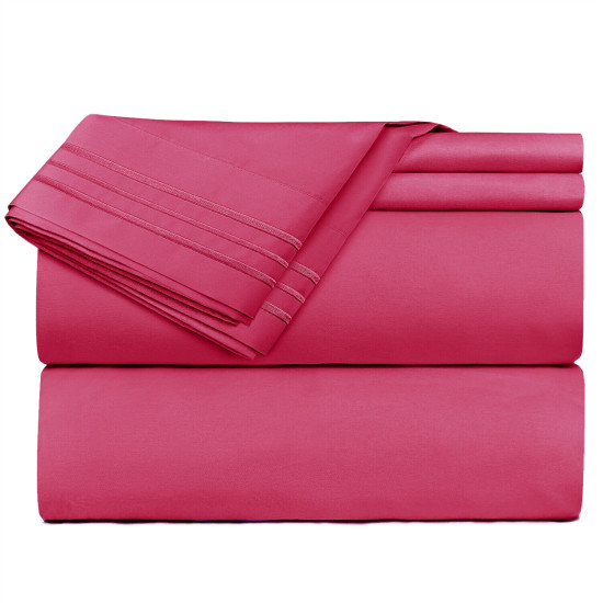 Double Brushed Soft Microfiber Hotel Style Bed Sheets, Deep Pocket Sheet Set