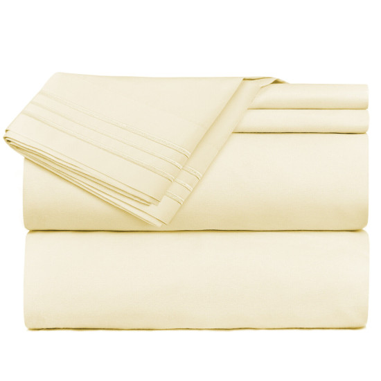 Double Brushed Soft Microfiber Hotel Style Bed Sheets, Deep Pocket Sheet Set