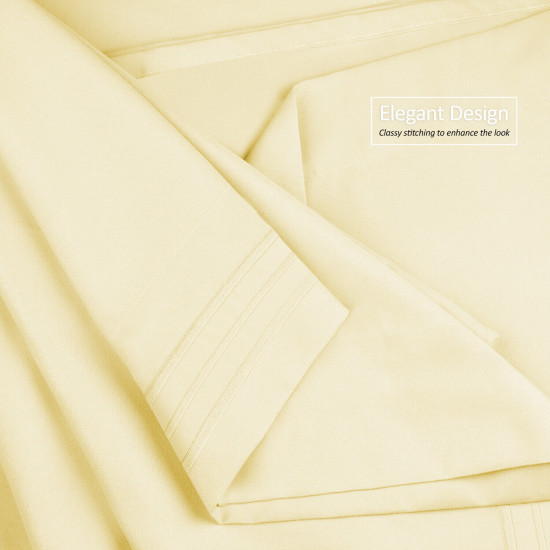 Double Brushed Soft Microfiber Hotel Style Bed Sheets, Deep Pocket Sheet Set