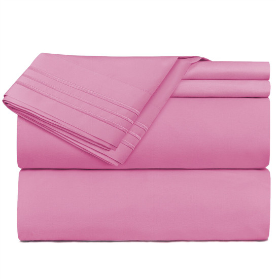 Double Brushed Soft Microfiber Hotel Style Bed Sheets, Deep Pocket Sheet Set