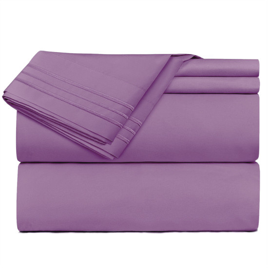 Double Brushed Soft Microfiber Hotel Style Bed Sheets, Deep Pocket Sheet Set