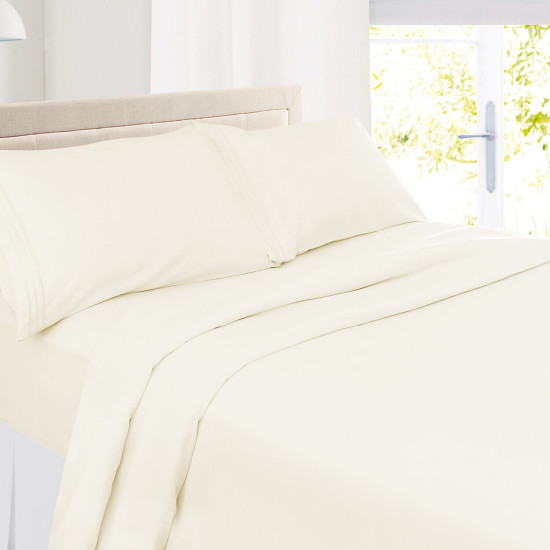 Double Brushed Soft Microfiber Hotel Style Bed Sheets, Deep Pocket Sheet Set
