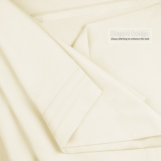 Double Brushed Soft Microfiber Hotel Style Bed Sheets, Deep Pocket Sheet Set