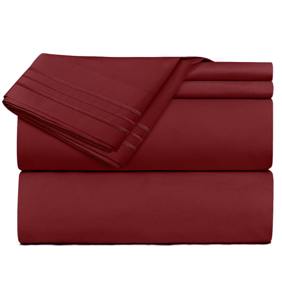 Double Brushed Soft Microfiber Hotel Style Bed Sheets, Deep Pocket Sheet Set