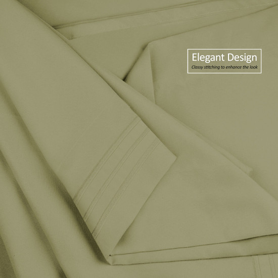 Double Brushed Soft Microfiber Hotel Style Bed Sheets, Deep Pocket Sheet Set