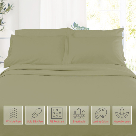 Double Brushed Soft Microfiber Hotel Style Bed Sheets, Deep Pocket Sheet Set