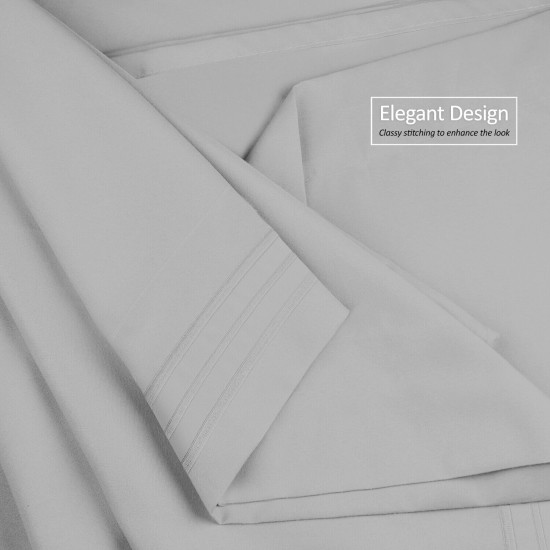 Double Brushed Soft Microfiber Hotel Style Bed Sheets, Deep Pocket Sheet Set