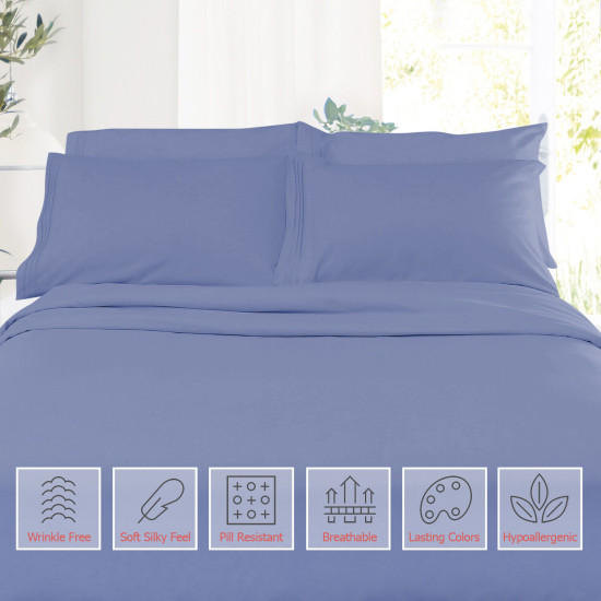 Double Brushed Soft Microfiber Hotel Style Bed Sheets, Deep Pocket Sheet Set