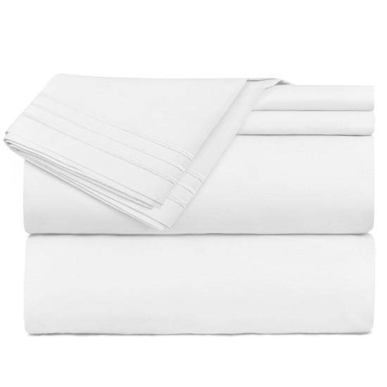 Double Brushed Soft Microfiber Hotel Style Bed Sheets, Deep Pocket Sheet Set
