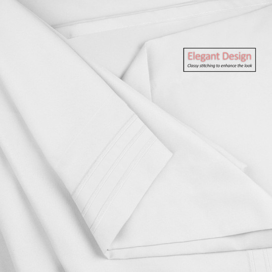 Double Brushed Soft Microfiber Hotel Style Bed Sheets, Deep Pocket Sheet Set