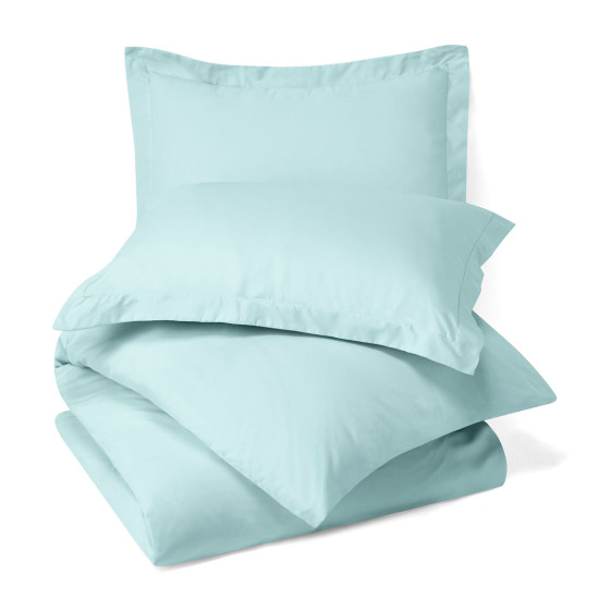 Duvet Cover Set Soft Brushed Comforter Cover W/Pillow Sham, Baby Blue - King