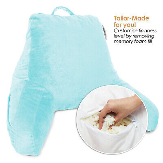 Bed Rest Reading Pillow for Kids & Teens Memory Foam TV Pillow With Arms Support